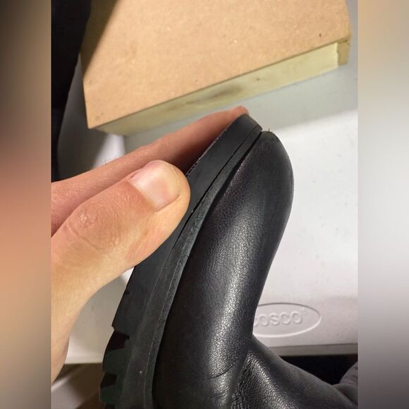 PRADA boots knee high 36.5 US 6.5 black leather nylon - Picture 15 of 16